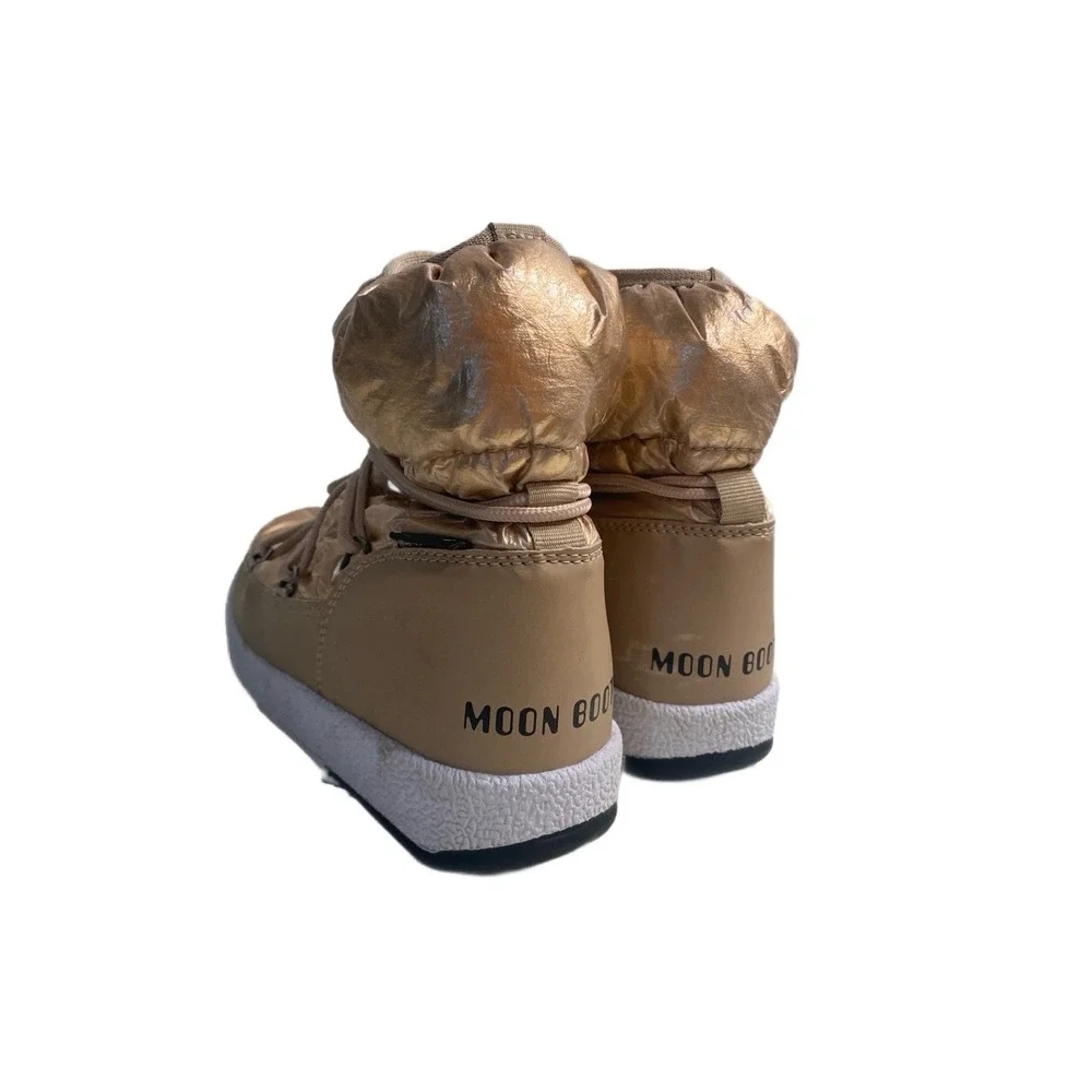 Moon Boot Protecht Junior Low Gold‎ Nylon Boot Girl's Size 2.5